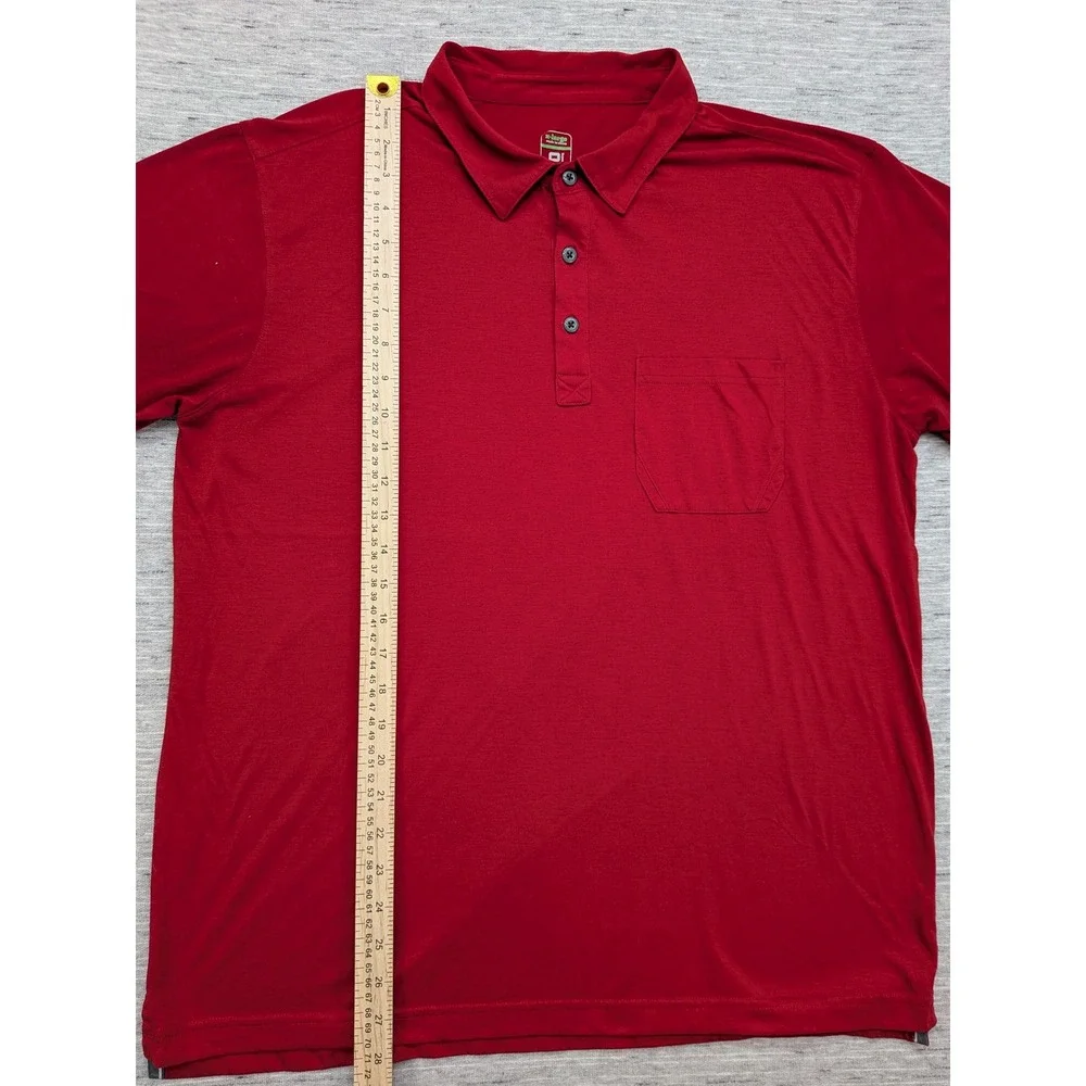 Stio Polo Shirt Pocket Casual Short Sleeve Red Extra Large XL‎ outdoors hiking